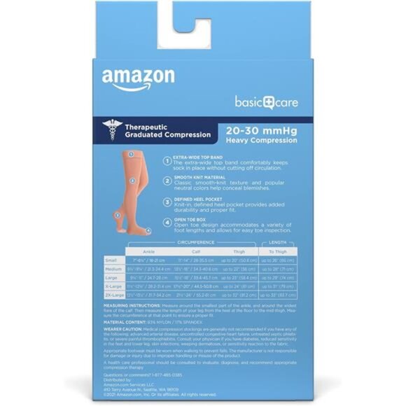 Care Medical Compression Stockings, 20-30 mmHg Support, Women & Men Thigh Length - Picture 2 of 7